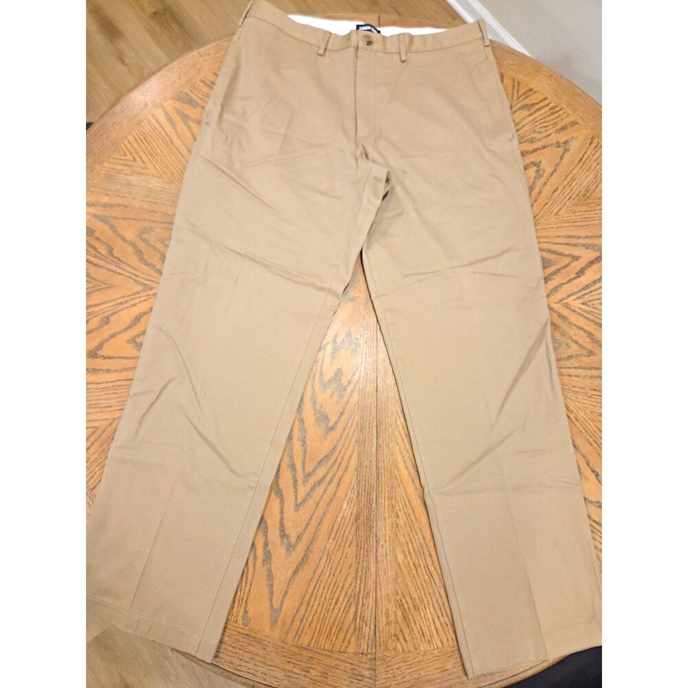 Lands End Chino Pants Mens 38x32 Khaki Traditional Fit Cotton Preppy Old Money